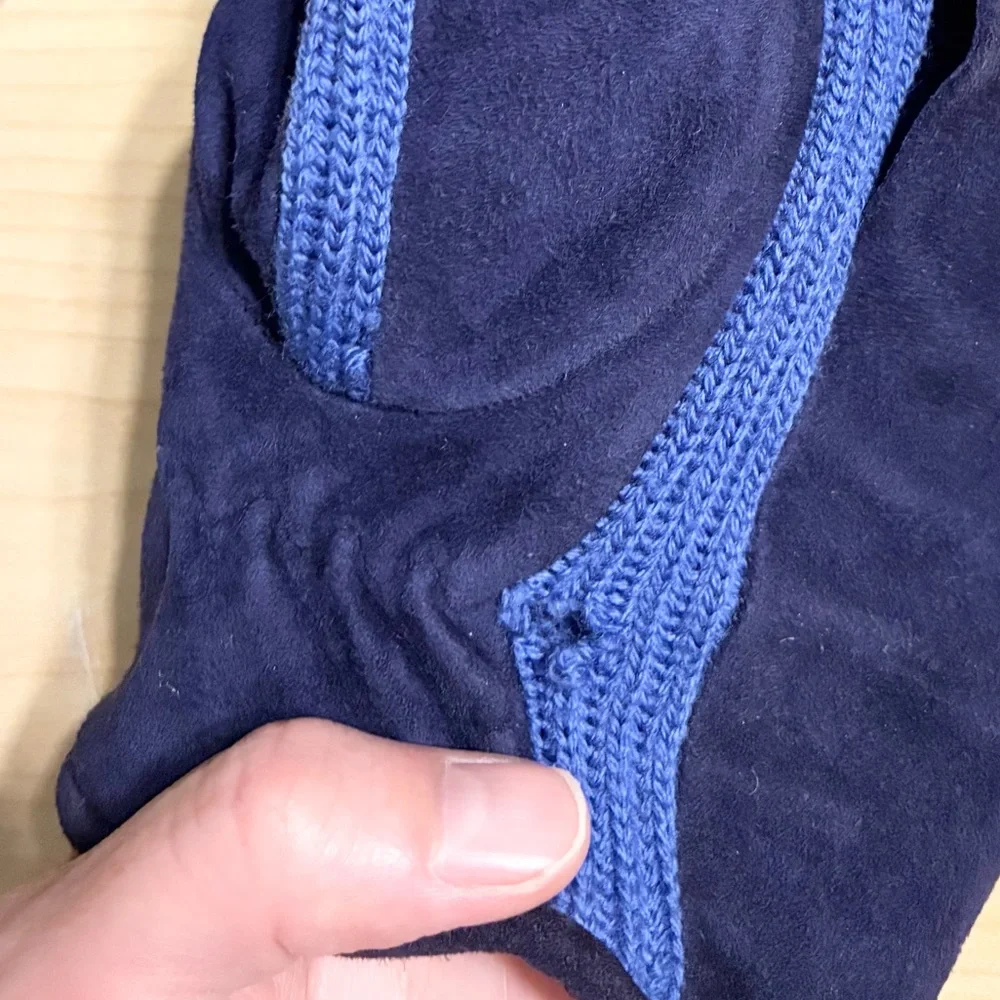 Y2K Banana Republic Sheepskin Suede Merino Wool Gloves Vintage Blue Men’s L